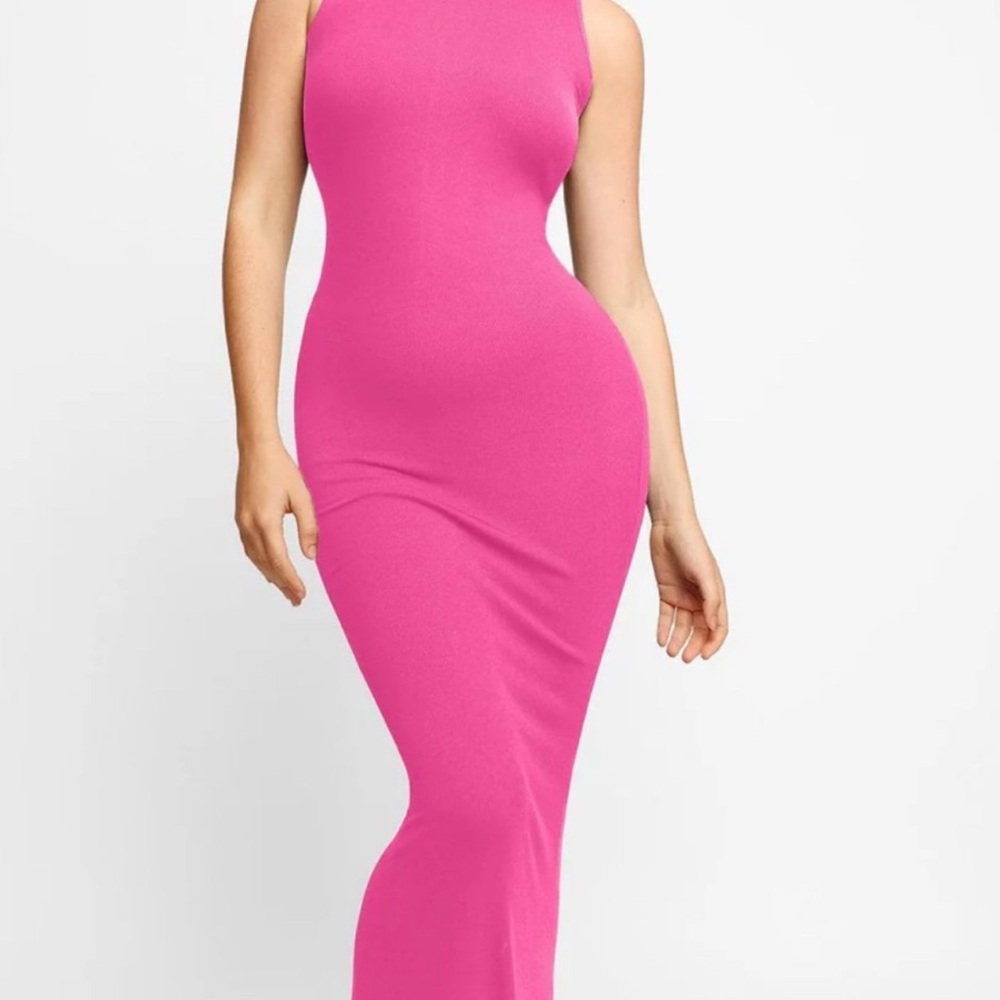 Pink Halter Bodycon Maxi Dress for Cocktail